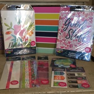 9 piece planner-mini binder accessories- tropical